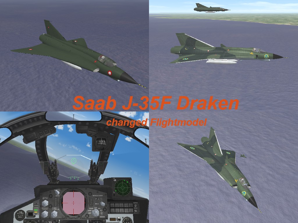 Saab J-35 Draken with changed Flightmodel for oct2008 patch
