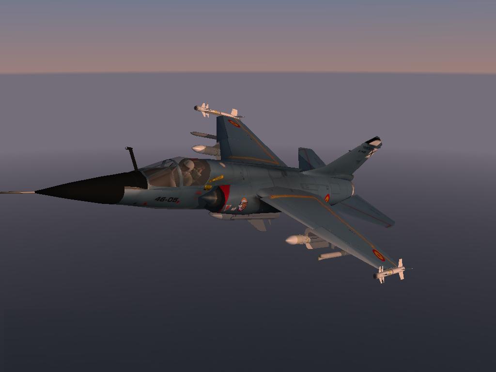 Ala 46 Mirage F1 skin con gunpod y fuel tanks