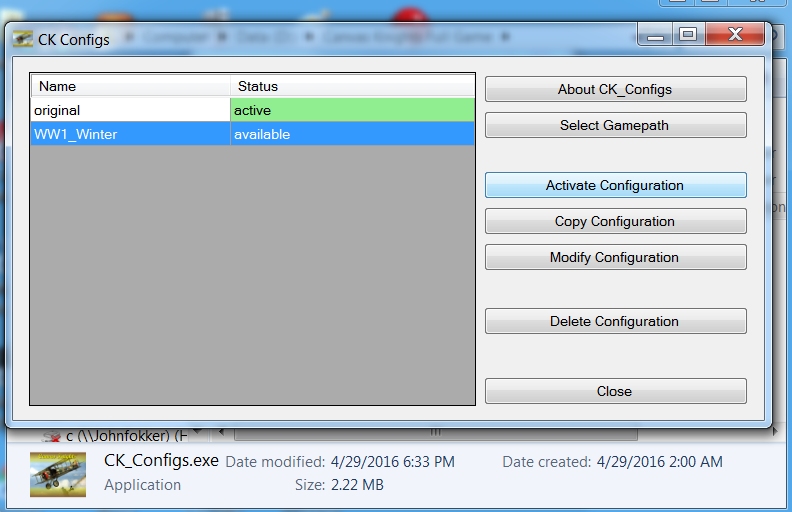 CK's Configuration App