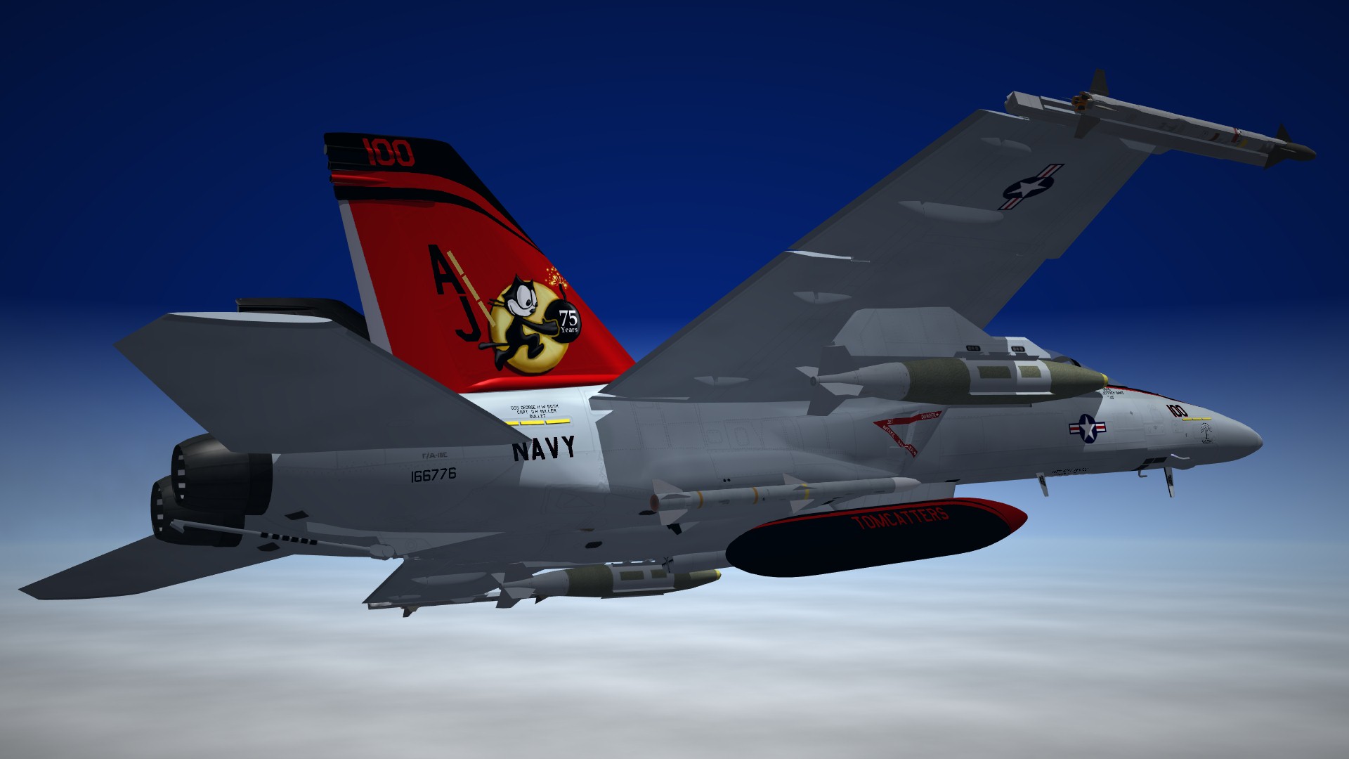 SF2 F/A-18E Super Hornet VFA-31 Tomcatters 75th ANNIVERSARY EDITION (HD)