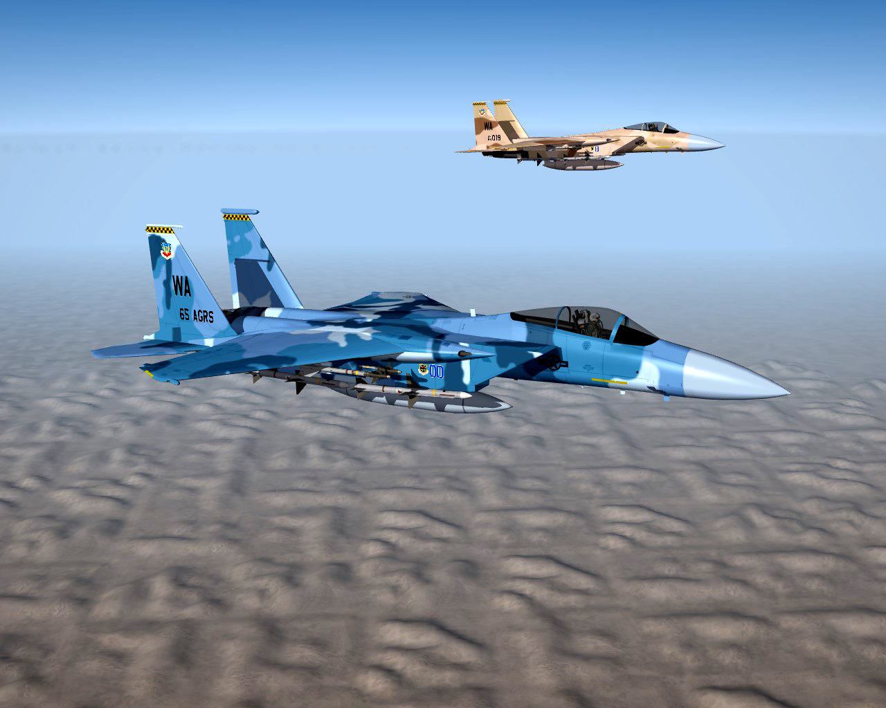 SF2 USAF F-15C "Aggressors" from the 65th AGRS based out of Nellis AFB.