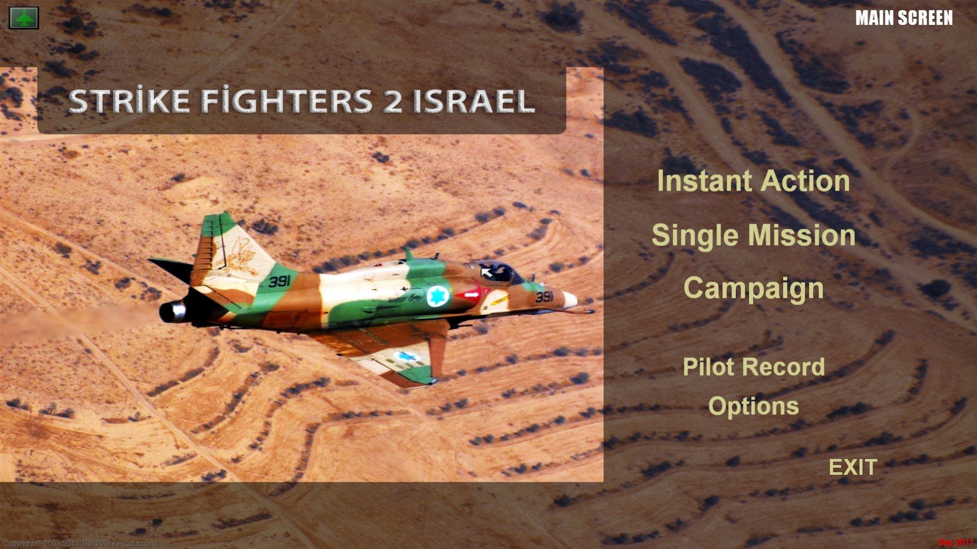 Strike Fighters 2 Israel Menu Screen 1920X1080