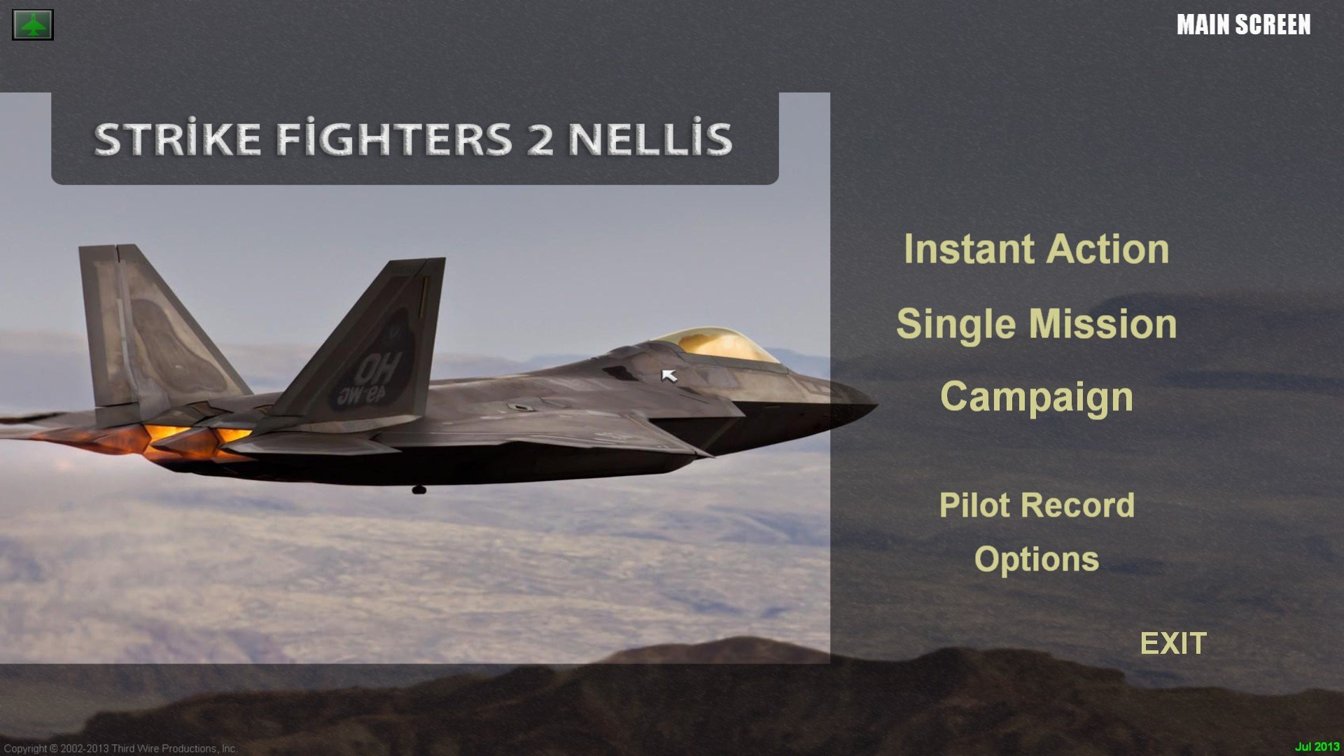 Strike Fighters 2 Nellis / Nevada 1920x1080 Menu Screens