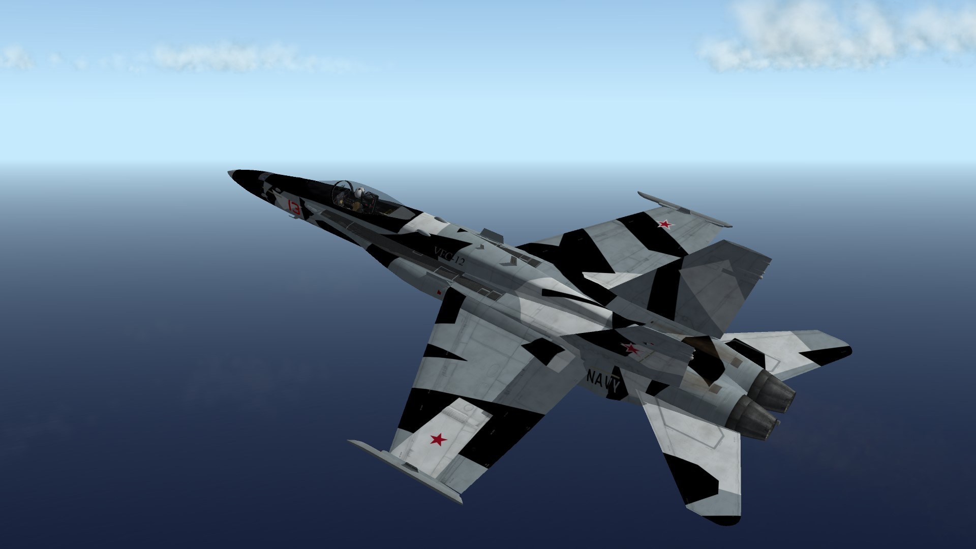 F/A-18C VFC-12 Black and White Splinter Scheme