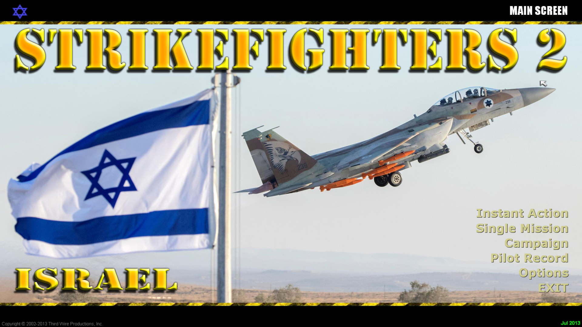 Strikefighters2 Israel Hi-Res 1920x1080 Menu Screens and Music!