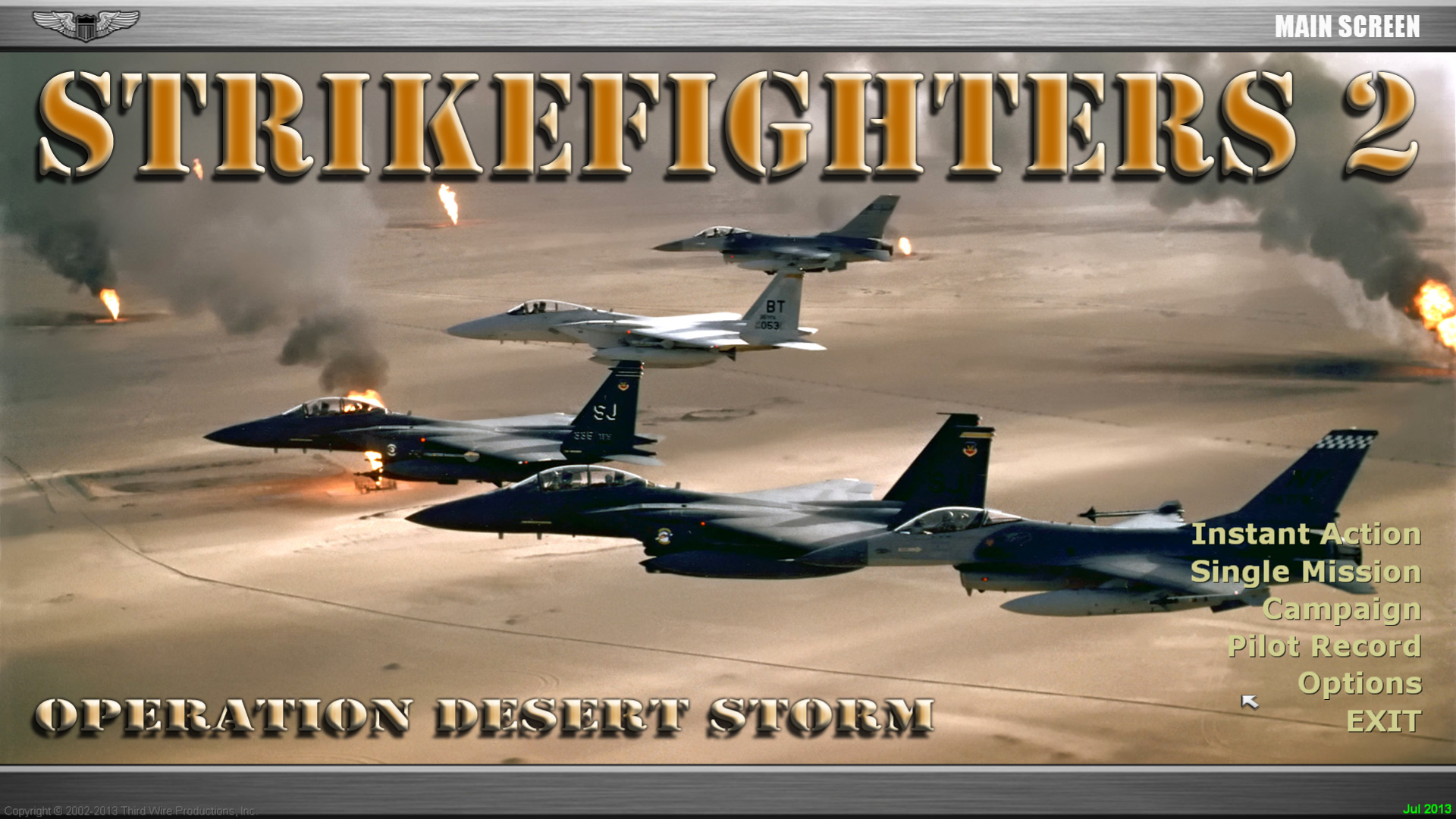 StrikeFighters2 Desert Storm Hi-Res 1920x1080 Menu Screens!