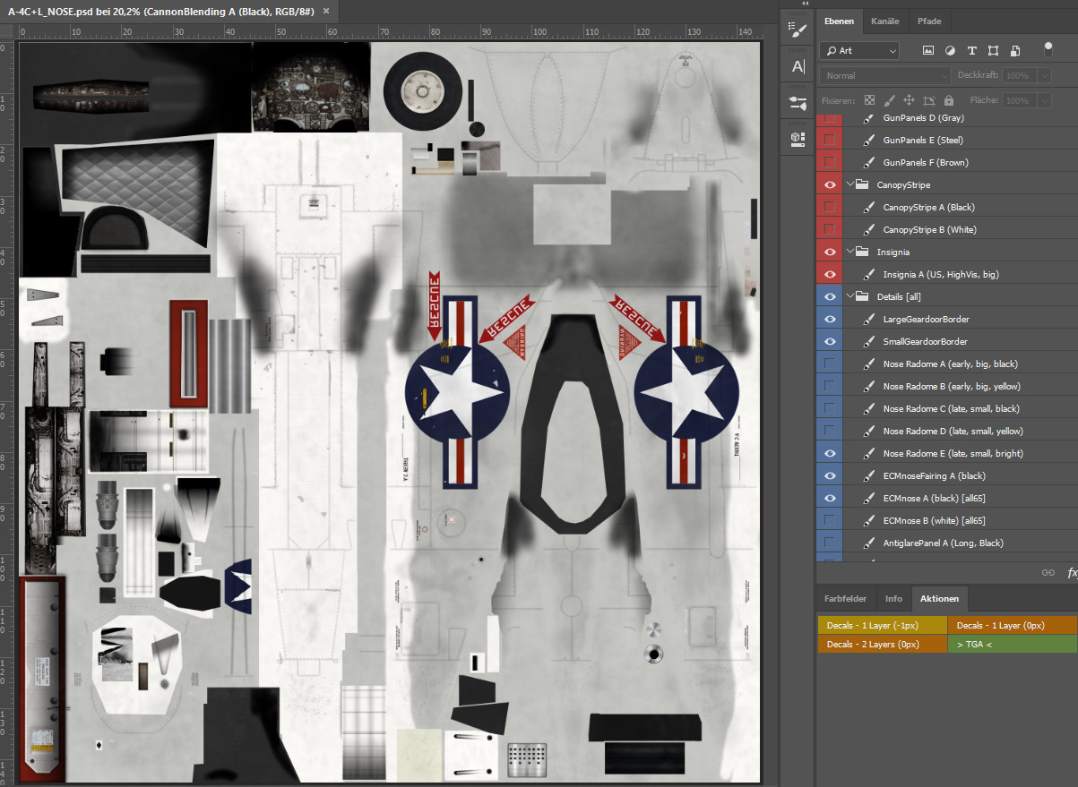 Templates for Thirdwire A-4C & L Skyhawk (4096x4096, layered)