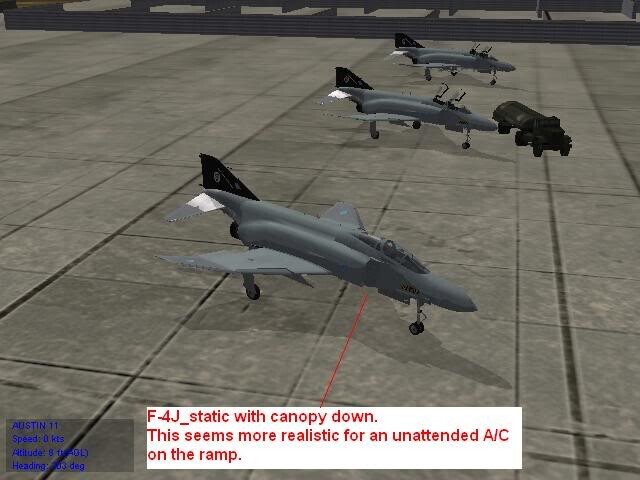 Complex static/parked F-4J with canopy raised (complete)