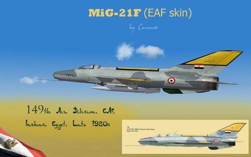 View the file EAF 149th Air Division (1980) MiG-21F skin (3W)