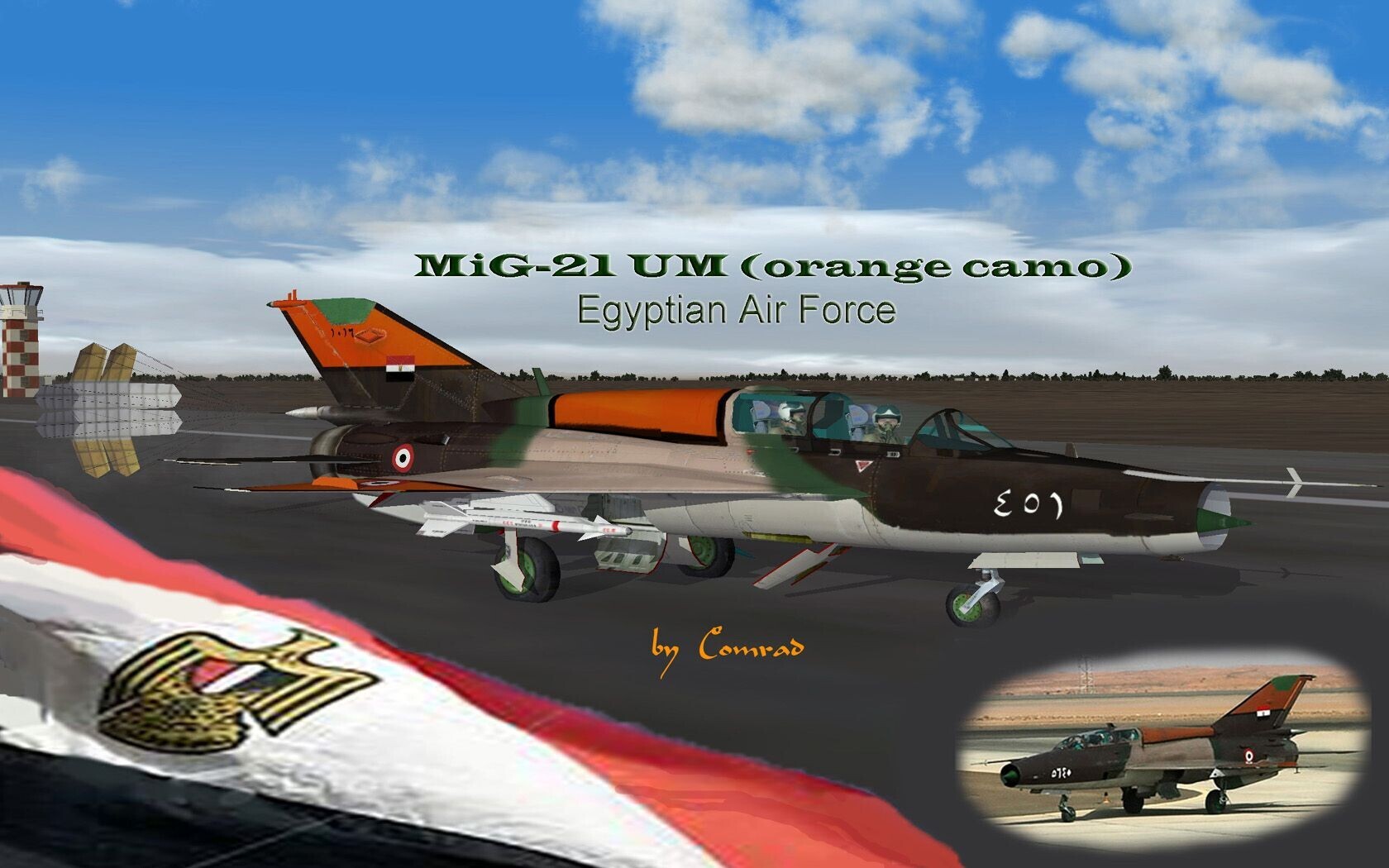 MiG-21 UM "Mongol", Egyptian AF, Orange ID Panels skin