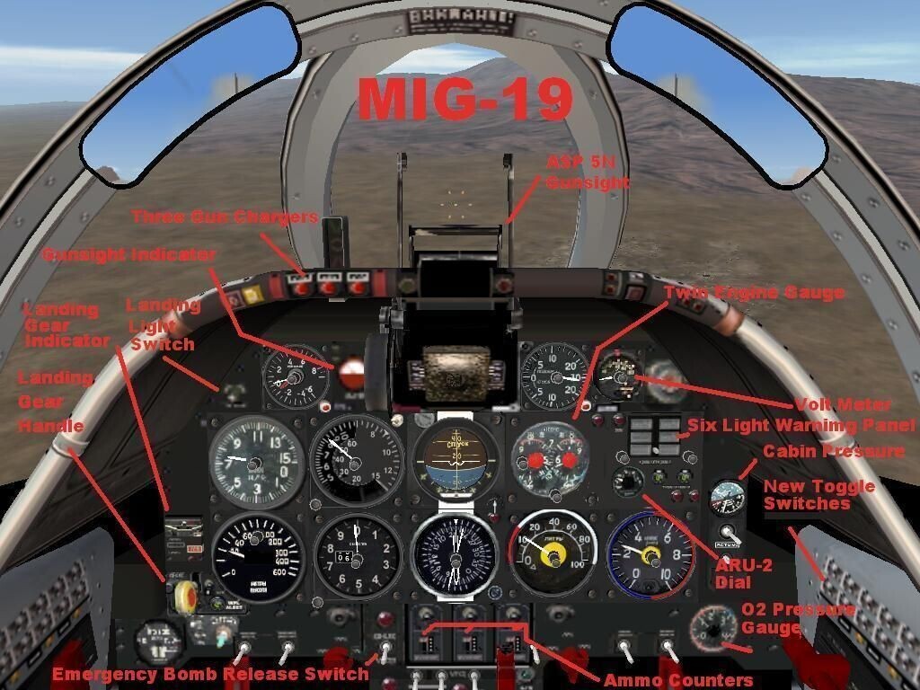 Mig-19S Cockpit (Twin-Engine Fighter)