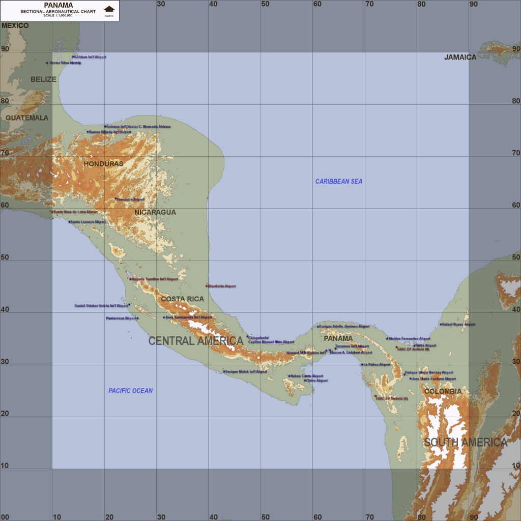 Central America Terrain Planning Map Set