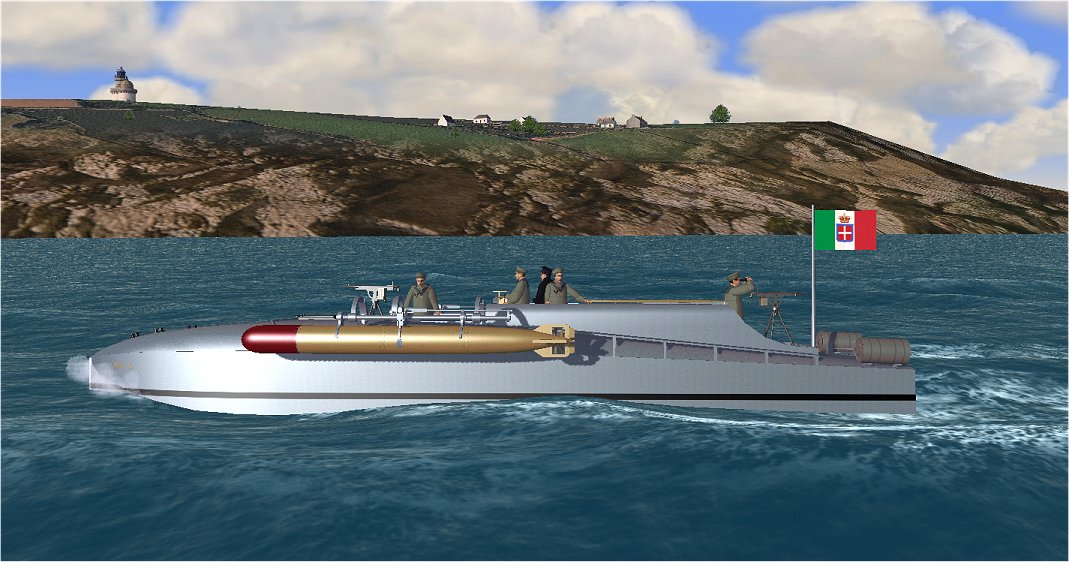 MAS 15 Italian Torpedo Boat Animated Crew