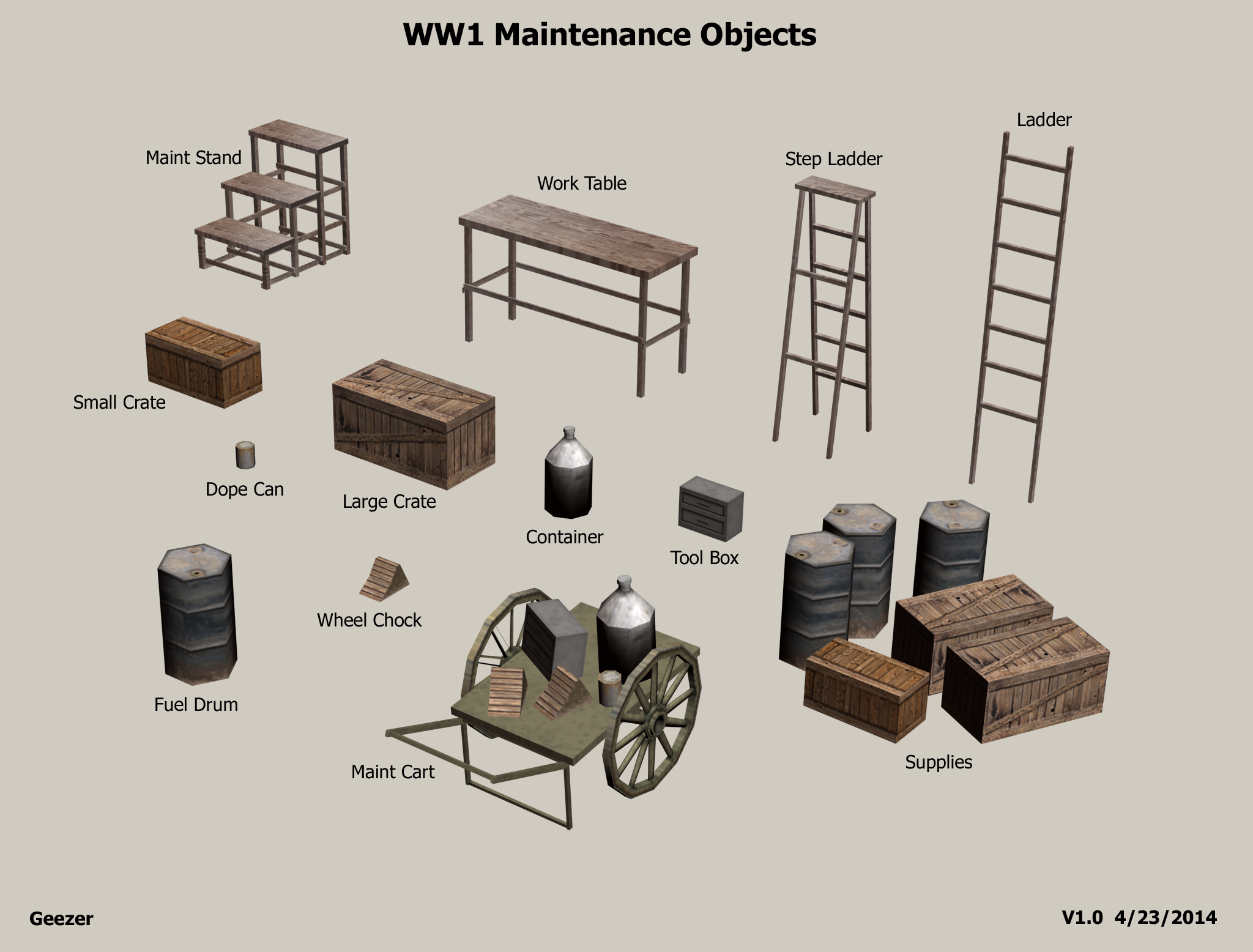 WW1 Airfield Maintenance Objects