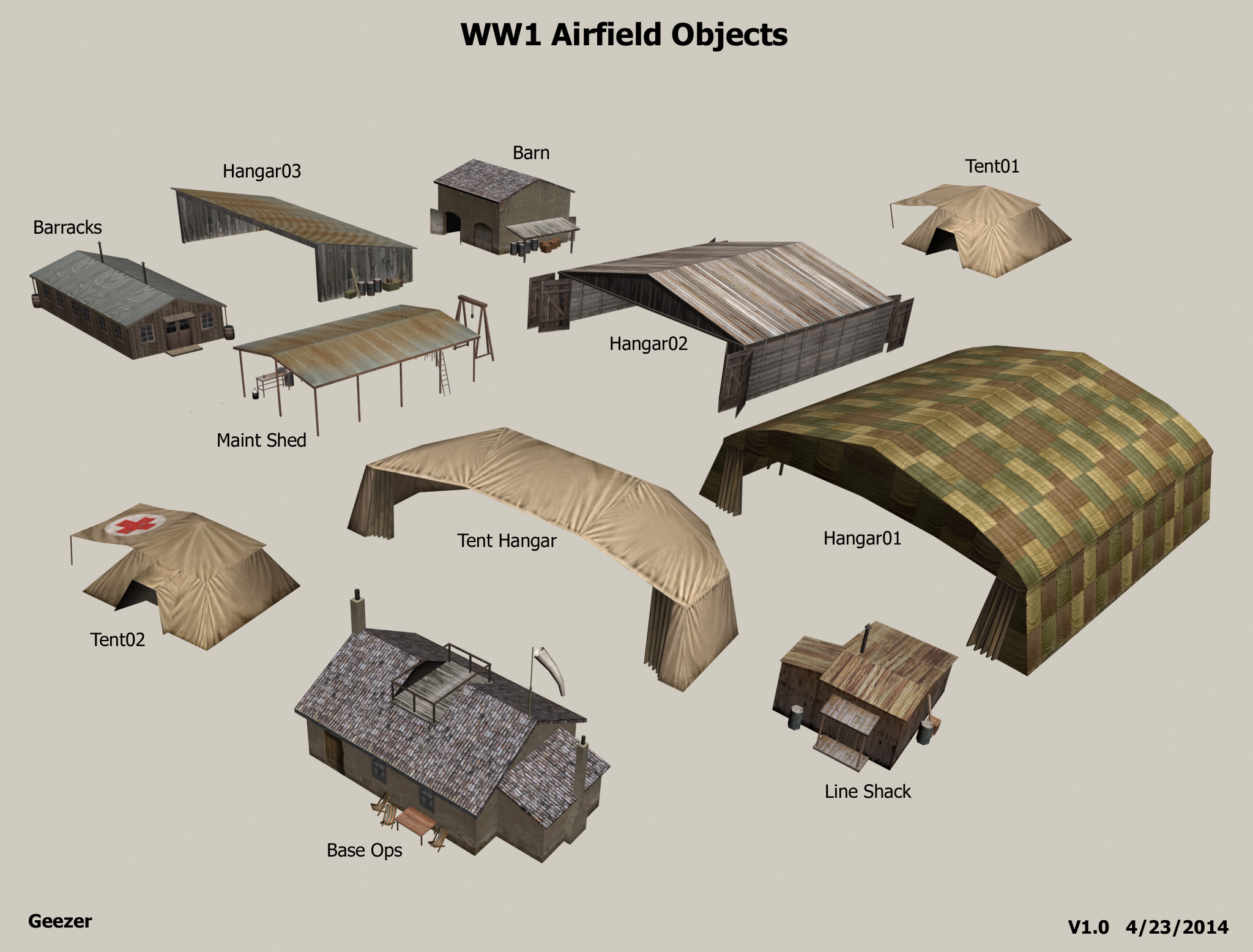 WW1 Airfield Objects