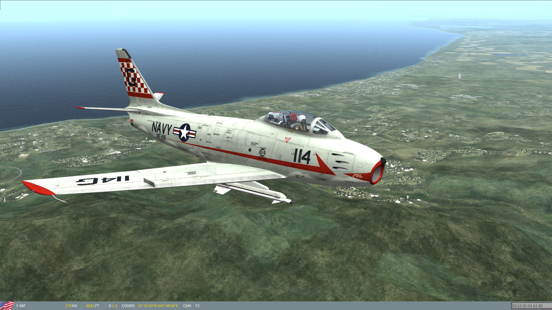 FJ-3M VF-211 Red Checkertails Skin for DCS F-86F