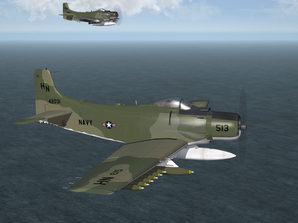 SF2 A-1J Skyraider VA-115 Camo Skin