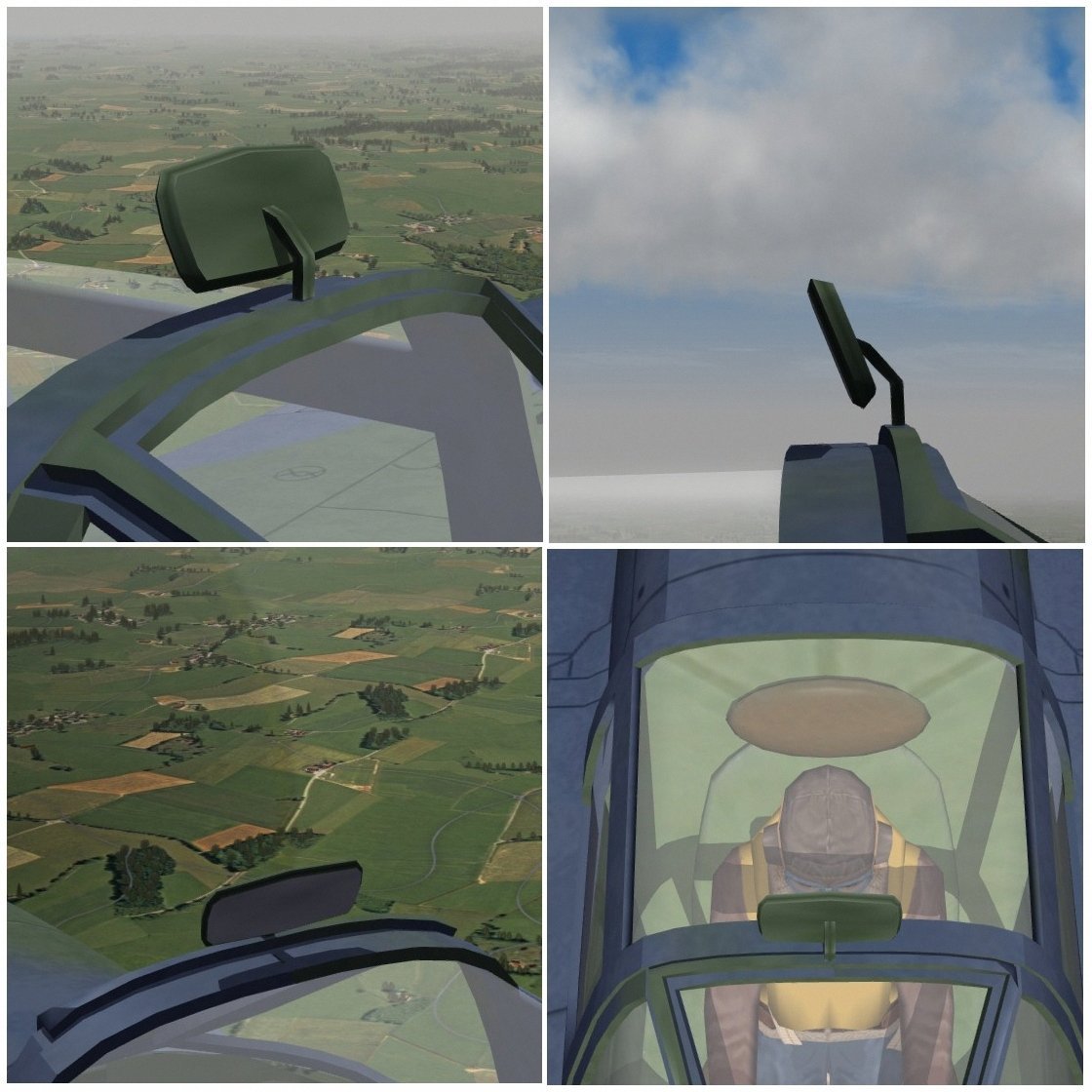 RAF-style mirror object addon to match Stary's early WWII cockpit