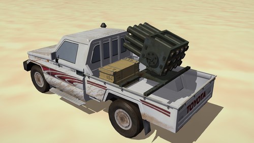 Toyota tactical with 107mm rockets launcher