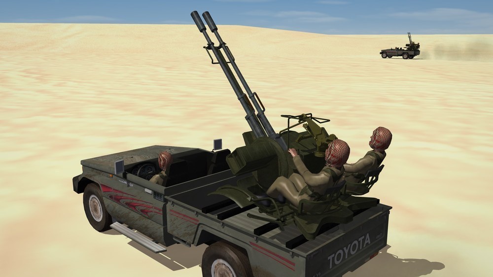 Toyota tactical with ZU23-2 AAA without a cabin