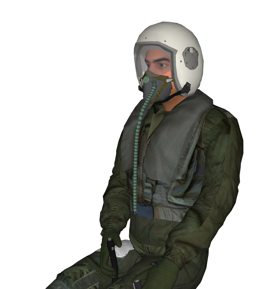 Middle Eastern Mirage early pilot one with life Jaket and one without