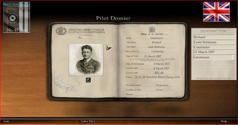 48 Sqdn pilot dossier on enlistment.JPG
