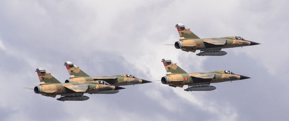 Four Dassault Mirage F1 aircraft of Maroc Royal Air Force 2012.jpg