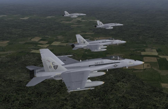 F/A-18A' s in flight over Germany