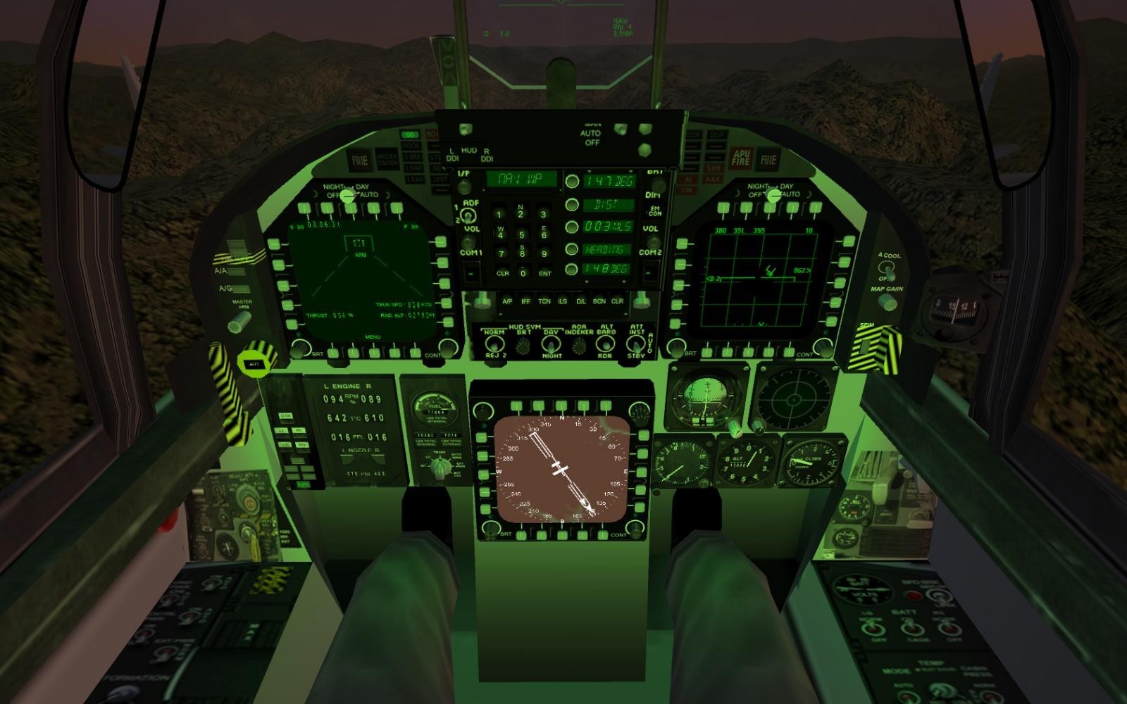 Nightvision cockpit with improved panel