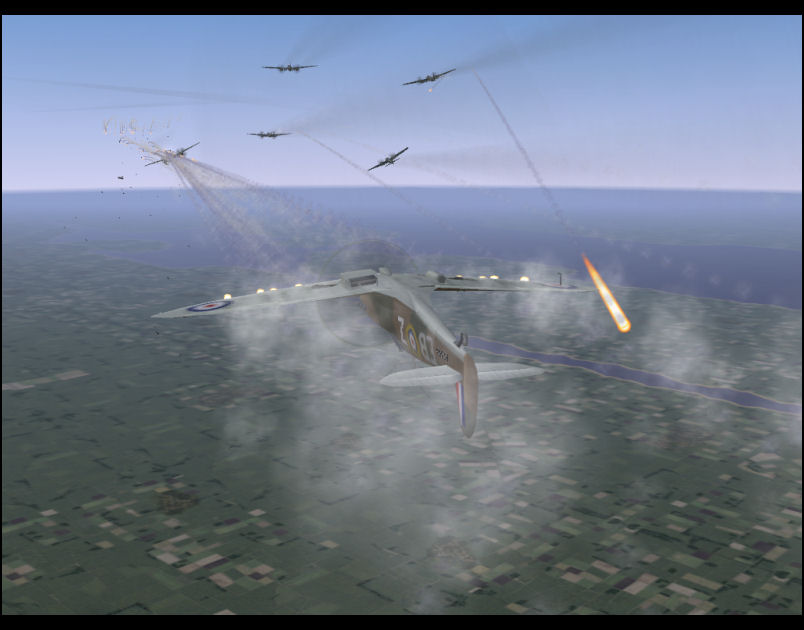 Attacking German Bomber Formation
