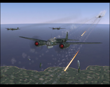 Attacking German Bomber Formation
