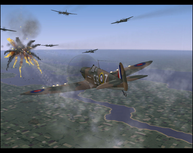 Attacking German Bomber Formation