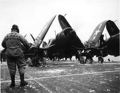 F4U-4's onboard the USS Midway circa 1946