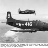 AD-2 and F8F-1 in flight over San Fransico