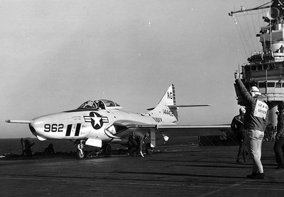 F9F-8P Cougar on the USS Boxer