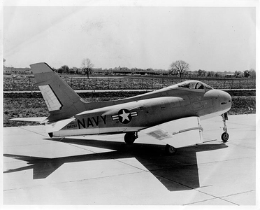 FJ-4 Fury sitting at the North American Aviation Factory