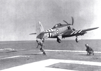 Royal Navy Sea Fury in action during Suez Crisis