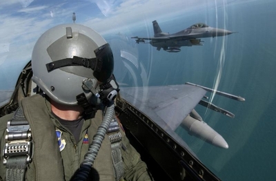 F-16 in sky