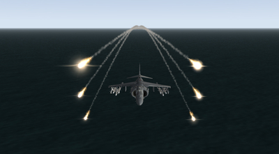 AV-8B deploying flares.