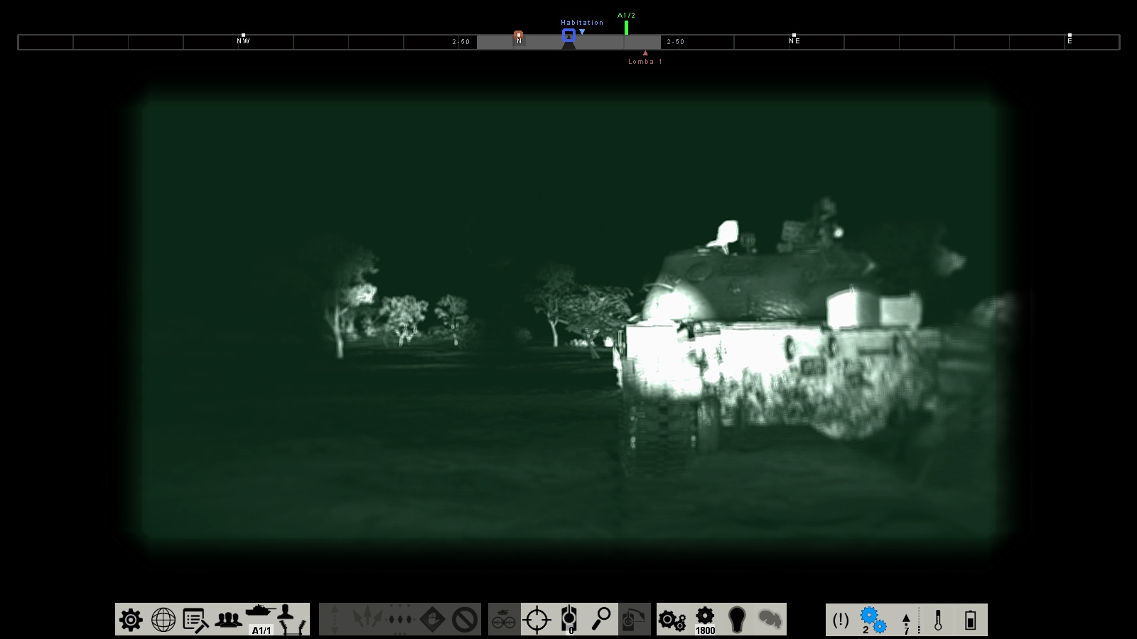 Driver's night vision view, T-62, Steel Armor Blaze of War