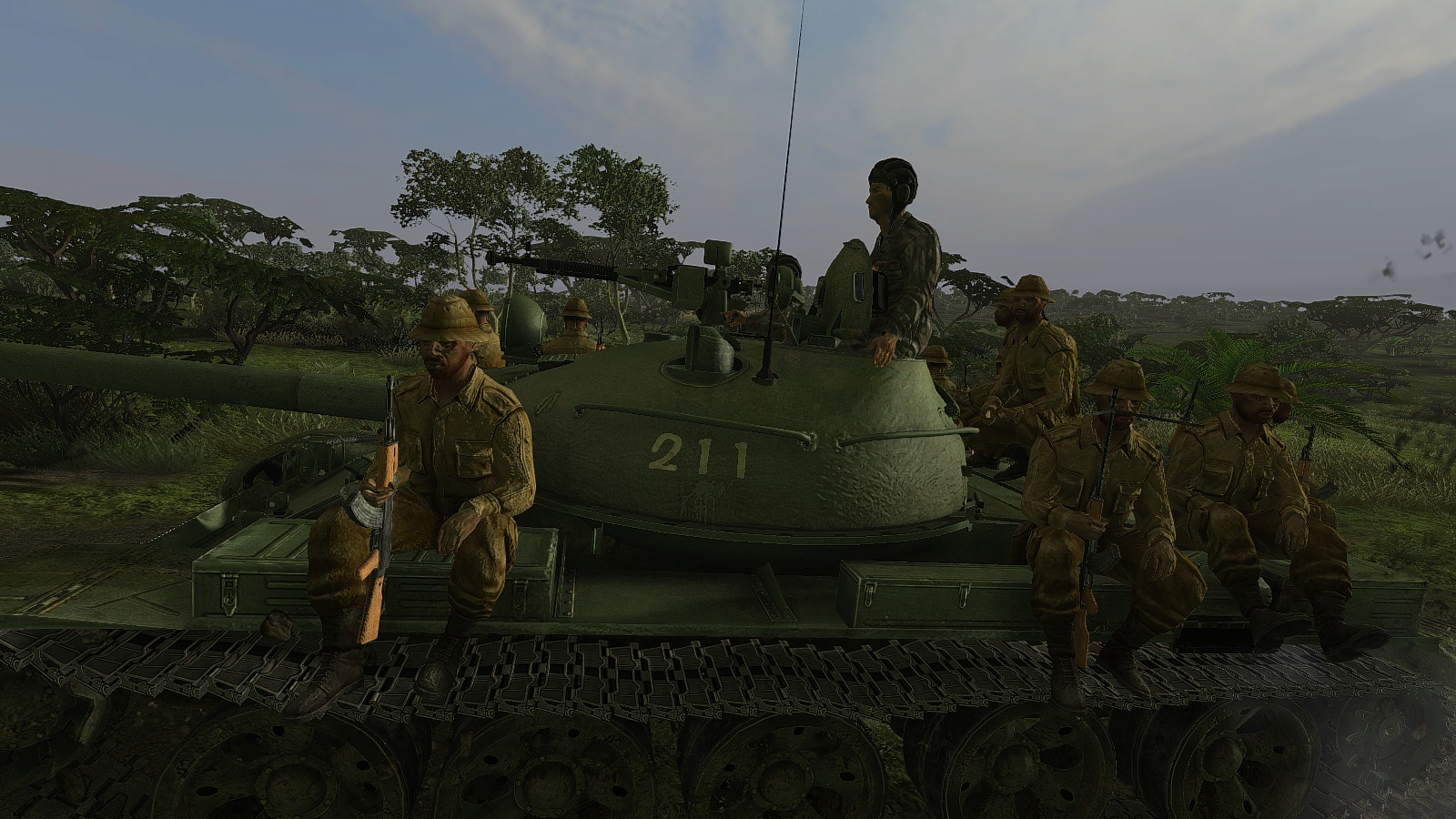 Steel Armour Blaze of War - Angolan T-62 with tank riders