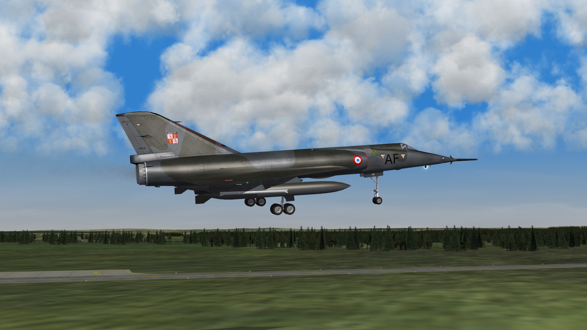 1986 Mirage IVP landing on home base