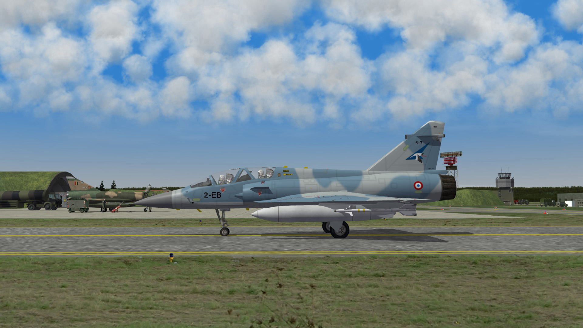 1986 Mirage 2000BS3 taxiing back home with Belgian Mirage VBR on the back