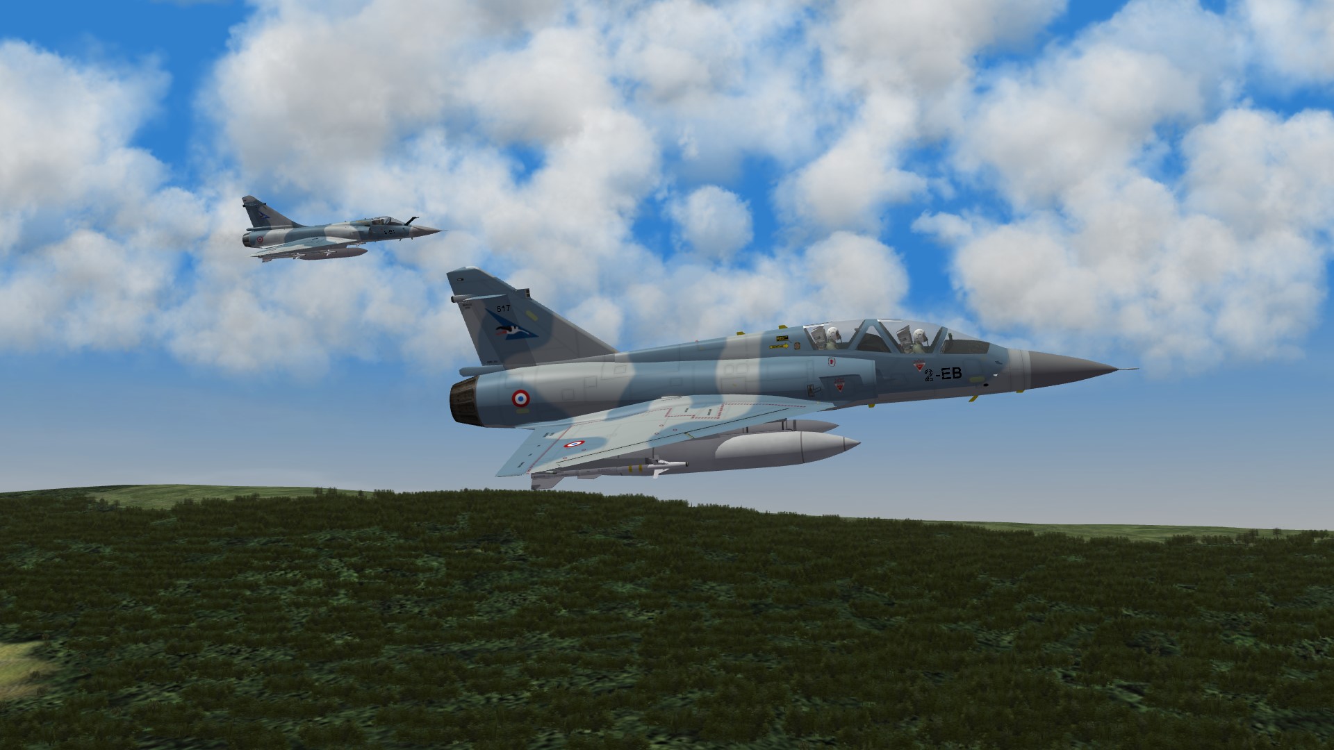 1986 Mirage 2000BS3 escorted by 2000C on the way to the target