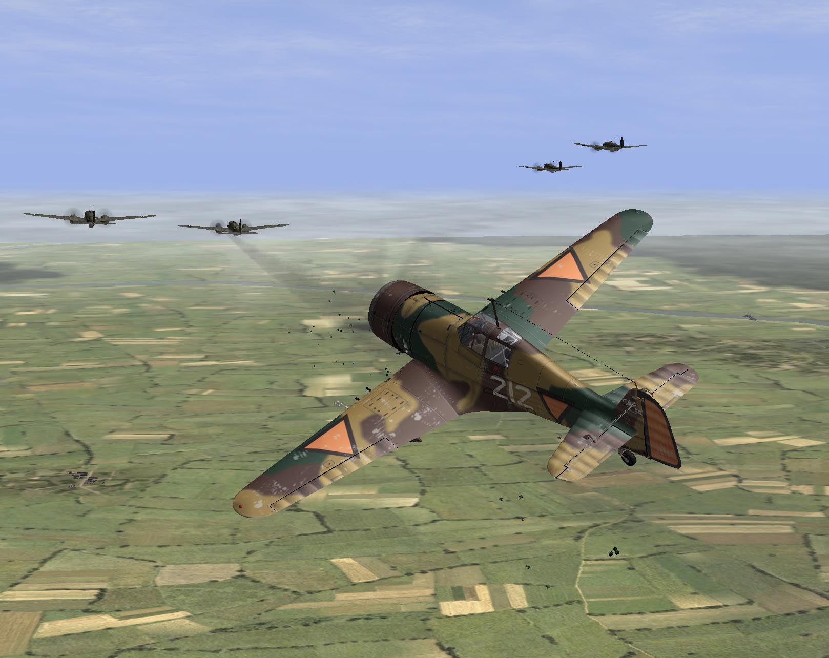 Netherlands 05-1940 Fokker DXXI attacking bombers