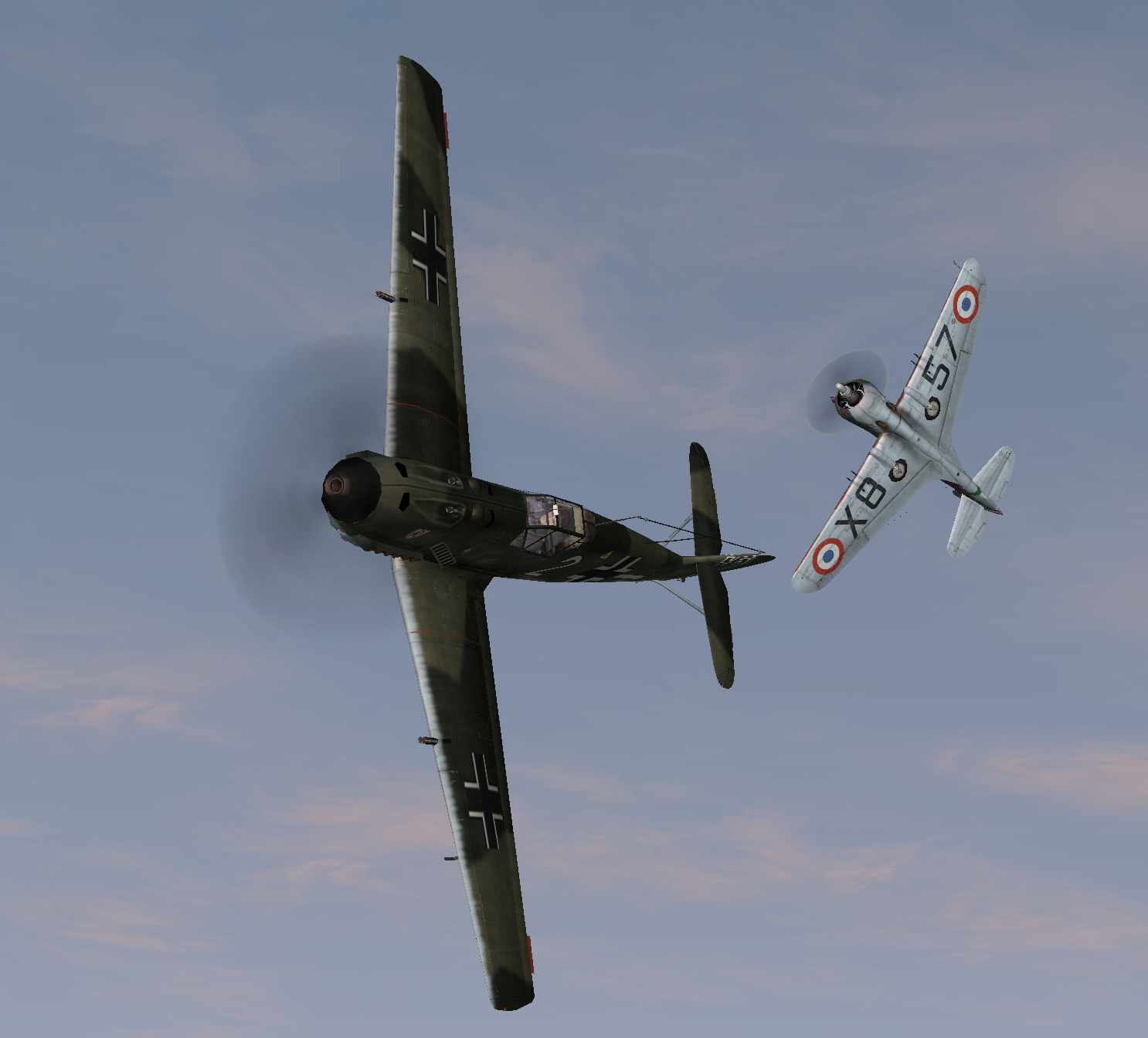 Winter 1939. H75 and Bf109 in dogfight