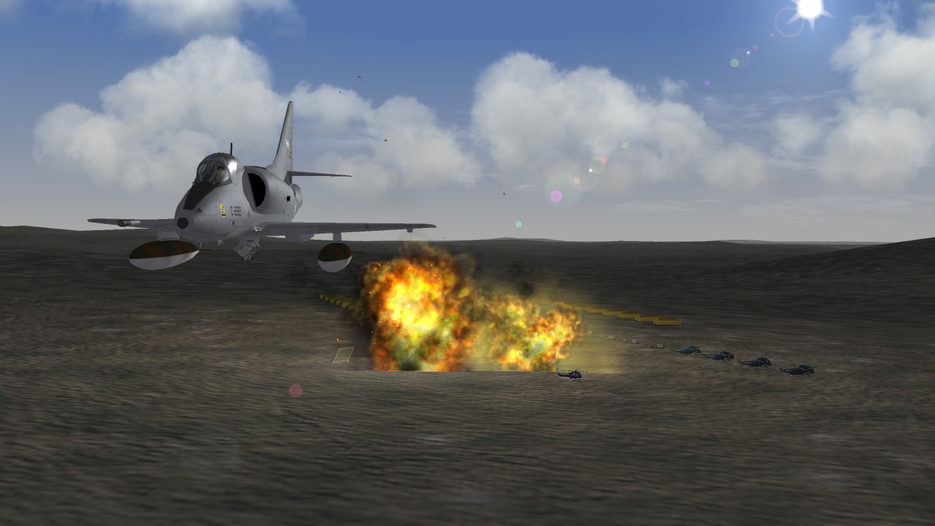 South Atlantic Terrain: A-4B strike on british base.