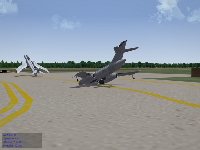 Mandrake M crashing on runway