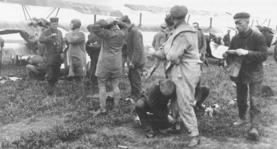 Jasta 26 pilots preparing To fly, Erchin 1918.