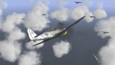 IL-2 + Dark Blue World, scene from FlatSpinMan's Defence of the Reich campaign